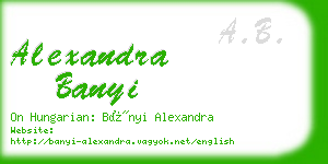 alexandra banyi business card